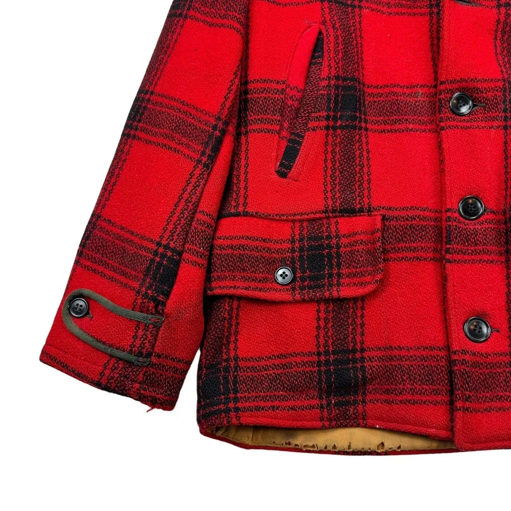 Vintage 50s Western & Field Montgomery Ward Wool Plaid Hunting Jacket - Medium